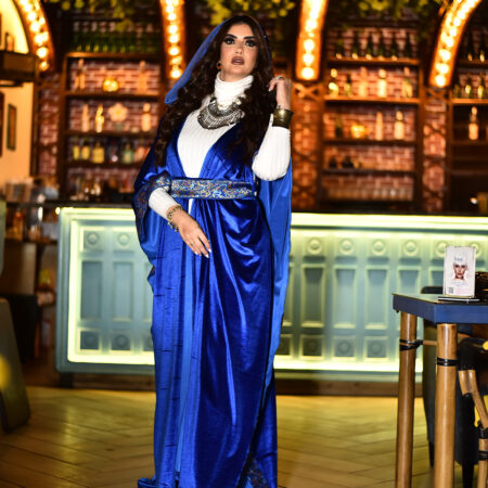 BLACK & BLUE Kaftan – A Fusion of Tradition & Modern Elegance