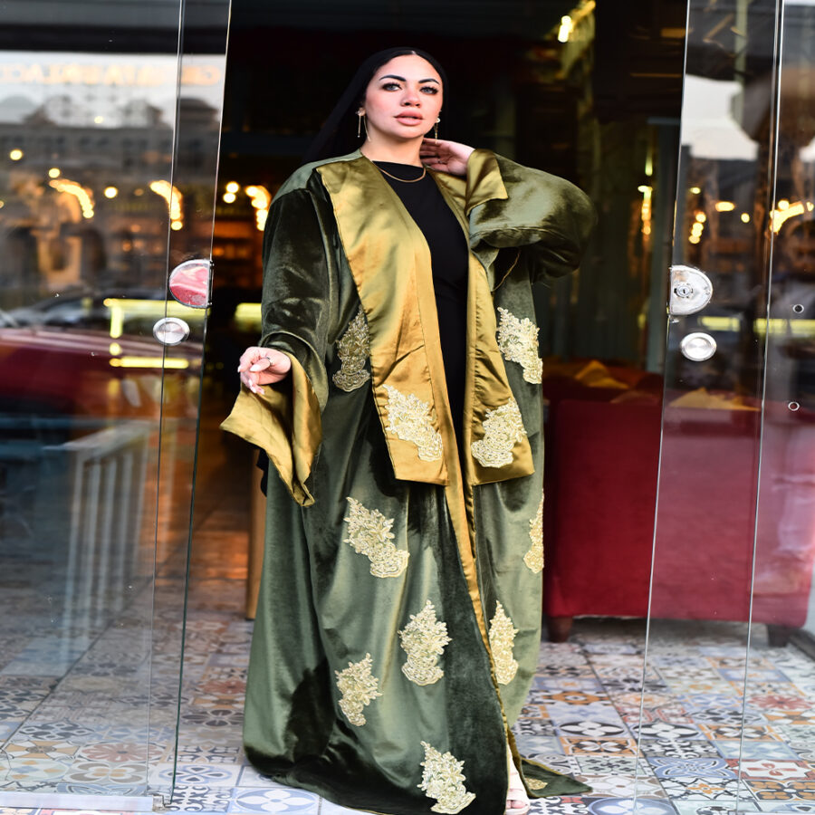 OLIVE GREEN Kaftan – A Timeless Statement of Luxury & Elegance - Image 3